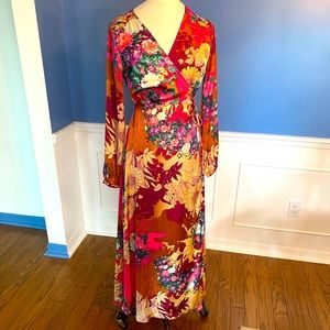 LuLu’s Floral Silk Maxi Dress